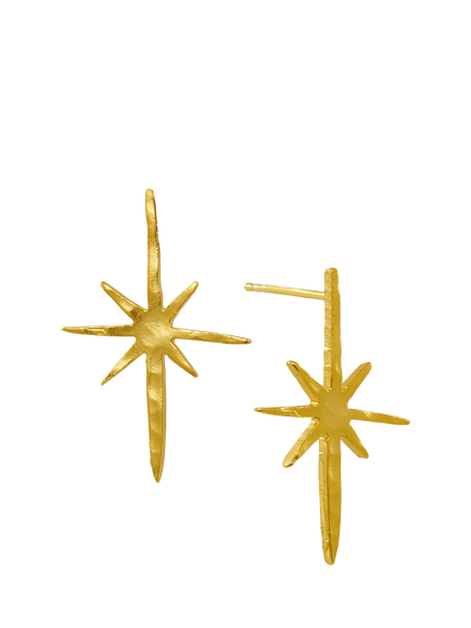 Ottoman Hands Northern Star Stud Earrings, Gold, Gold
