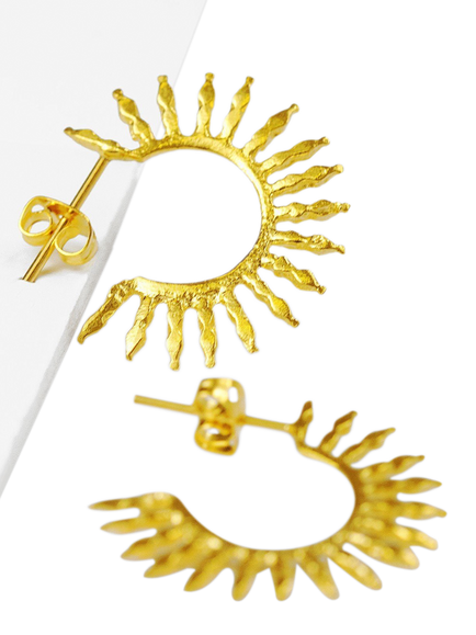 Ottoman Hands Aylin Sunshine Hoop Earrings, Gold - view 2, Gold