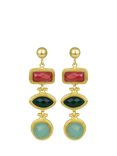 Ottoman Hands Innana Semi Precious Drop Earrings, Gold