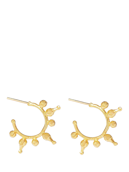 Ottoman Hands Jale Filagree Hoop Earrings, Gold, Gold