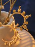 Ottoman Hands Jale Filagree Hoop Earrings, Gold