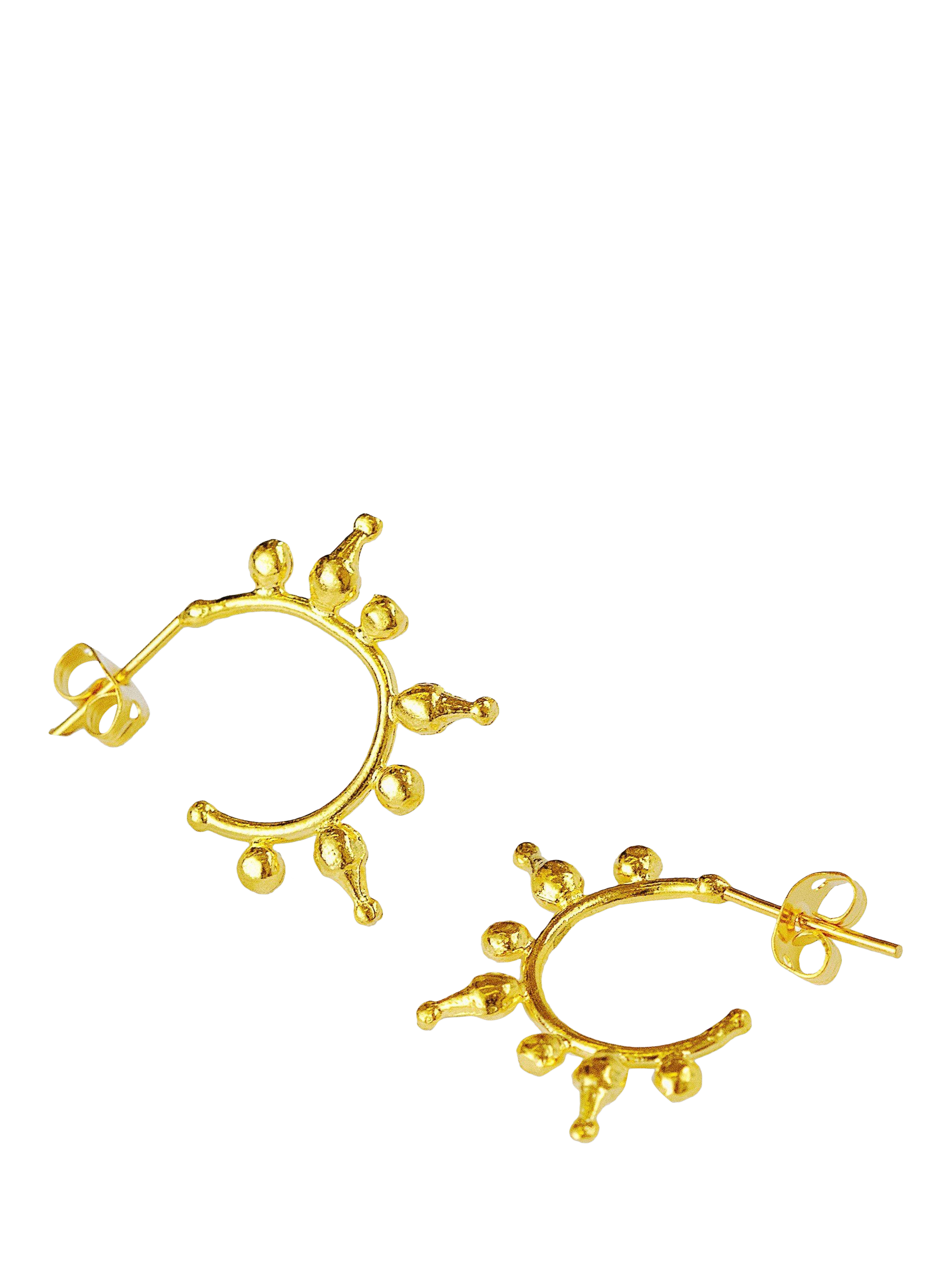 Product image 4 of 5, which shows Ottoman Hands Jale Filagree Hoop Earrings, Gold