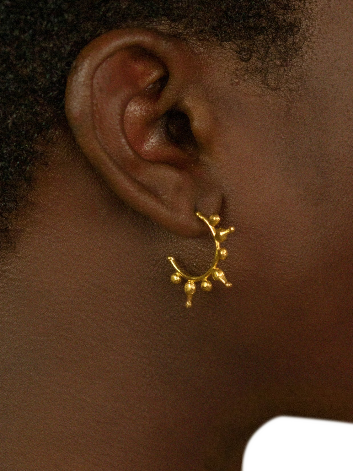 Product image 5 of 5, which shows Ottoman Hands Jale Filagree Hoop Earrings, Gold