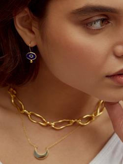 Ottoman Hands Alara Evil Eye Drop Earrings - view 2, Gold/Dark Blue