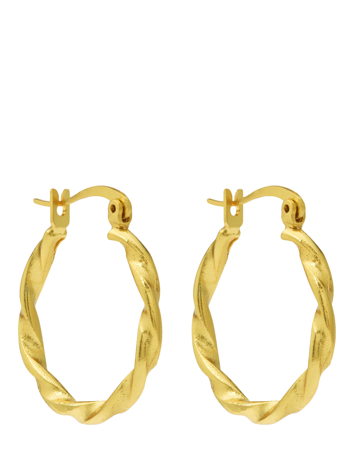 Product image 1 of 4, which shows Ottoman Hands Sabina Textured Hoop Earrings, Gold
