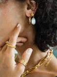 Ottoman Hands Sabina Textured Hoop Earrings, Gold