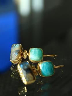 Ottoman Hands Nerissa Drop Earrings, Gold - view 2, Gold