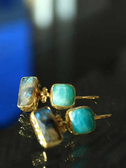 Ottoman Hands Nerissa Drop Earrings, Gold - view 2, Gold