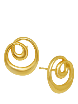 Ottoman Hands Dalia Twist Gold Stud Earrings, Gold, Gold