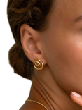 Ottoman Hands Dalia Twist Gold Stud Earrings, Gold