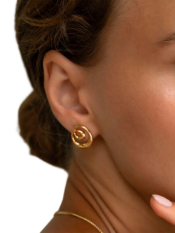 Ottoman Hands Dalia Twist Gold Stud Earrings, Gold - view 2, Gold