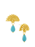 Ottoman Hands Chantal Turquoise Drop Stud Earrings, Gold