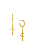 Ottoman Hands Northern Star Hoop Earrings, Gold