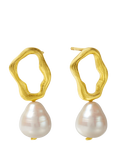Ottoman Hands Gloria Pearl Stud Earrings, Gold