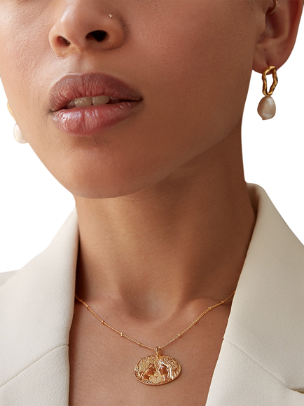 Ottoman Hands Gloria Pearl Stud Earrings, Gold - view 2, Gold