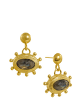 Ottoman Hands Zand Labradorite Drop Earrings, Gold