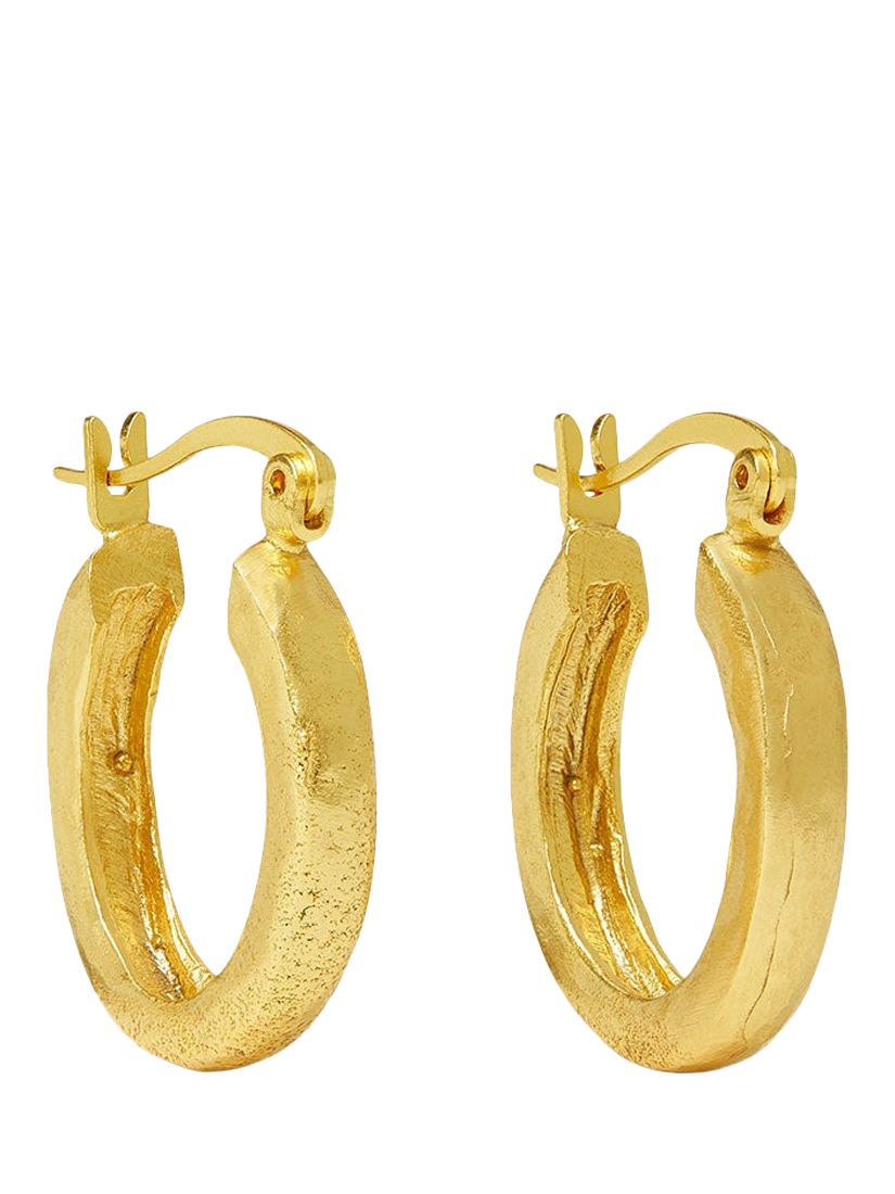 Product image 1 of 5, which shows Ottoman Hands Caprice Hoop Earrings, Gold