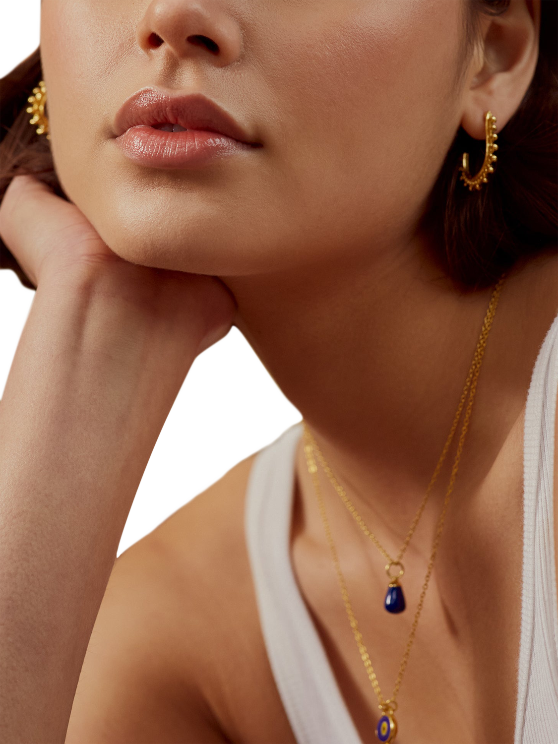 Product image 2 of 6, which shows Ottoman Hands Raisa Hoop Earrings, Gold