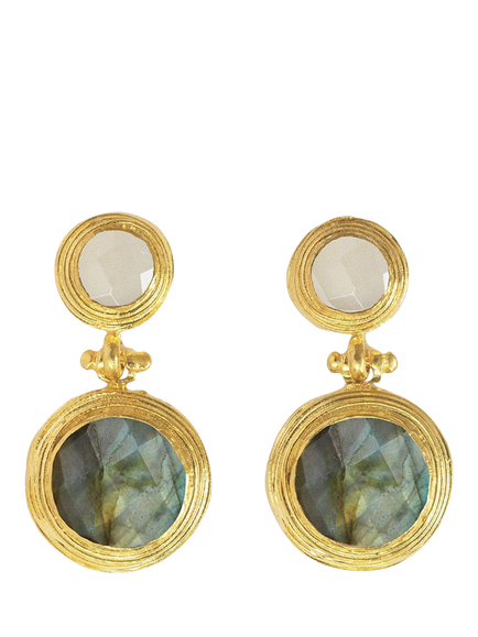 Ottoman Hands Lilis Textured Drop Earrings, Gold, Gold
