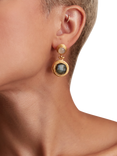 Ottoman Hands Lilis Textured Drop Earrings, Gold