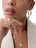 Ottoman Hands Judy Hoop Pearl Earrings, Gold