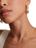 Ottoman Hands Shahrzad Beaded Drop Earrings, Gold
