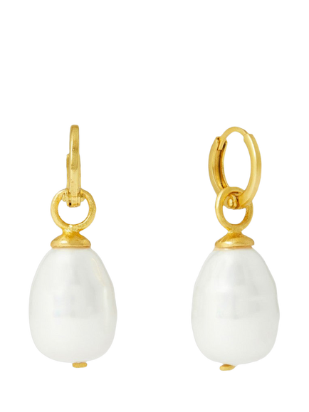 Ottoman Hands Ava Pearl Drop Earrings, Gold, Gold