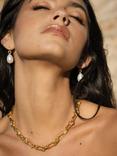 Ottoman Hands Ava Pearl Drop Earrings, Gold