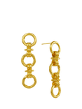 Ottoman Hands Zehra Chain Drop Stud Earrings, Gold