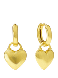 Ottoman Hands Niko Heart Charm Huggie Earrings, Gold