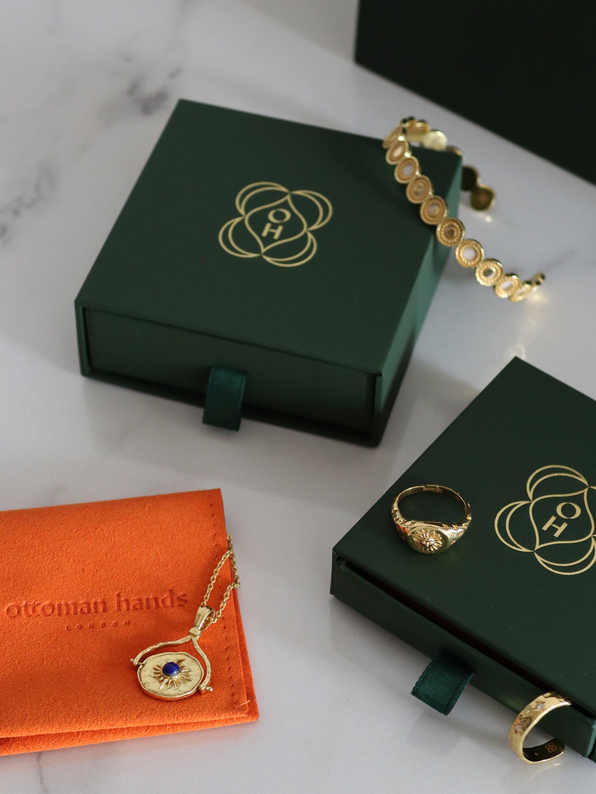 Product image 3 of 4, which shows Ottoman Hands Raina Emerald Crystal Drop Earrings, Gold