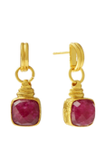 Ottoman Hands Eleanor Semi Precious Ruby Stud Earrings, Gold
