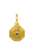 Ottoman Hands Lapis Art Deco Evil Eye Charm, Gold