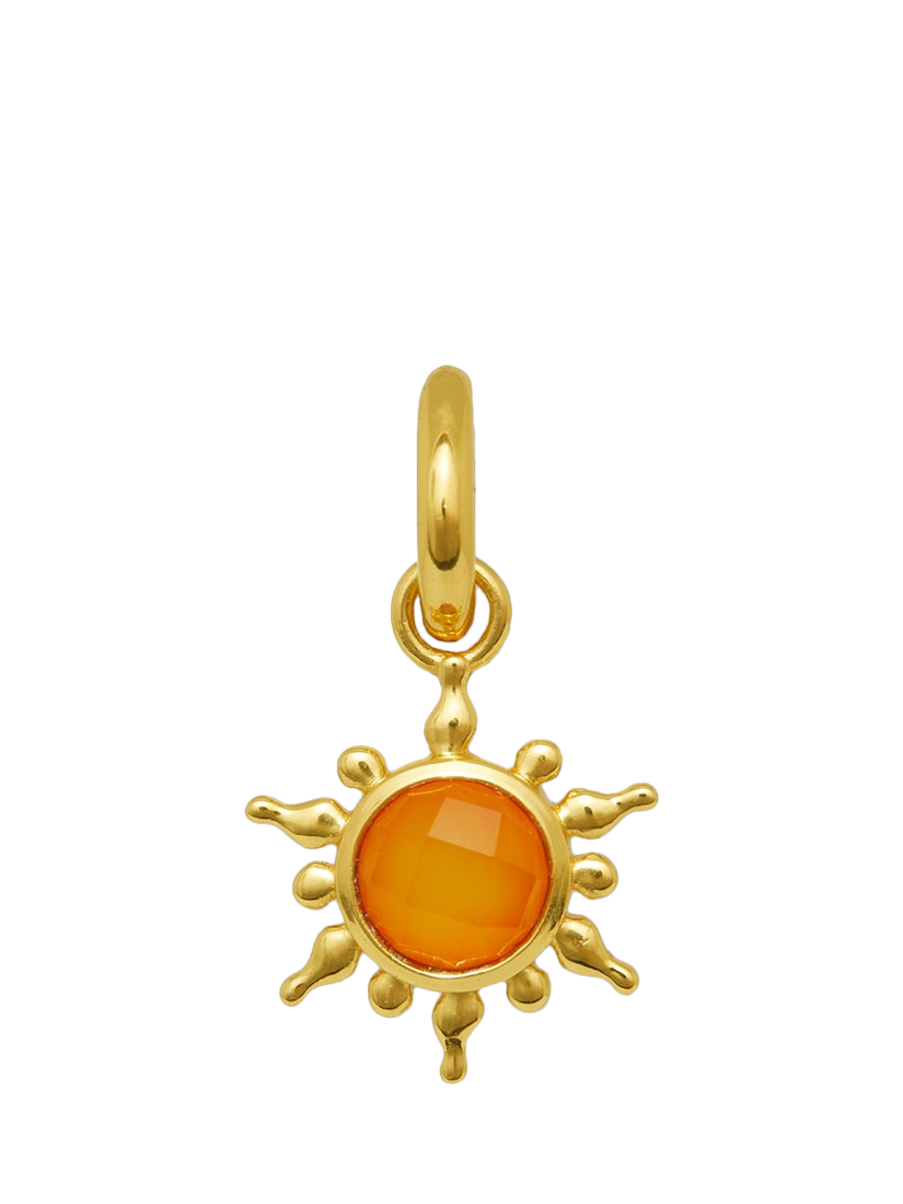 Product image 1 of 6, which shows Ottoman Hands Carnelian Sun Charm, Gold