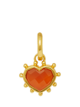Ottoman Hands Red Onyx Heart Charm, Gold