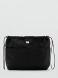 Mango Drawstring Gold Hardware Handbag, Black