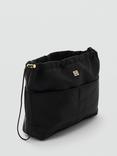 Mango Drawstring Gold Hardware Handbag, Black