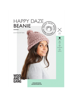 Wool And The Gang Happy Daze Beanie Knitting Pattern, N/A