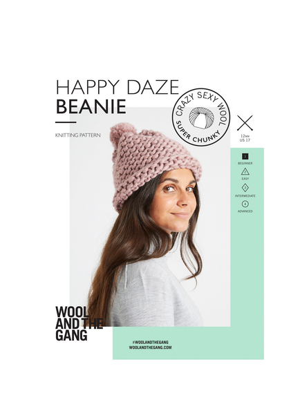 Wool And The Gang Happy Daze Beanie Knitting Pattern, 
