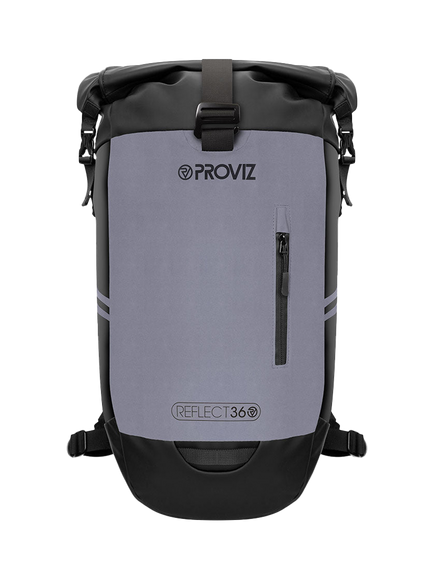 Proviz Reflective Rolltop Backpack, Silver, Silver