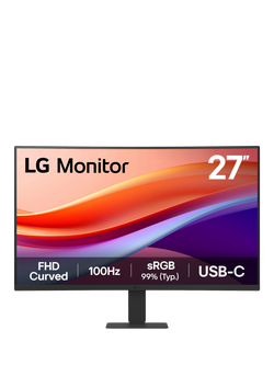 LG 27U421A Full HD Curved Monitor, 27”, Black - view 2, Black