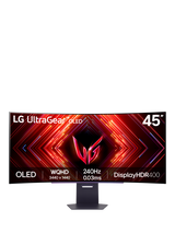 LG UltraGear 45GS95QE OLED HDR Ultra Wide Quad HD Curved Gaming Monitor, 45”, Purple Grey/Black