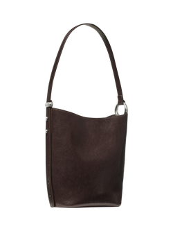 kate spade new york Halo Glazed Leather Crossbody Bucket Bag, Hot Fudge, Hot Fudge