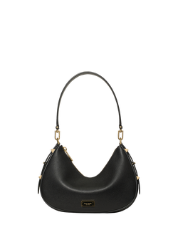 kate spade new york Liv Leather Slouchy Shoulder Bag, Black, Black