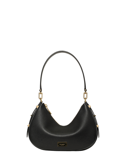 kate spade new york Liv Leather Slouchy Shoulder Bag, Black, Black