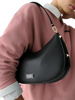 kate spade new york Liv Leather Slouchy Shoulder Bag, Black - view 2, Black