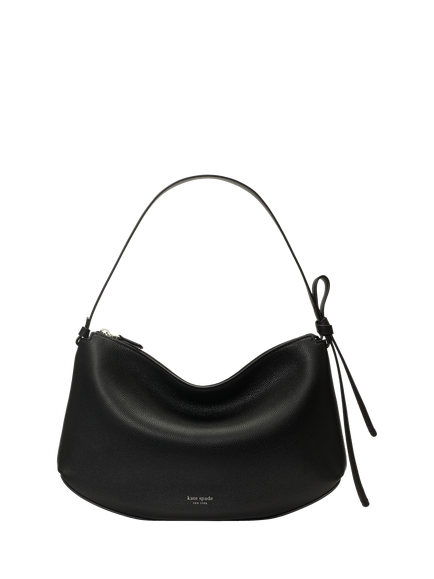 kate spade new york Loop Large Leather Slouchy Shoulder Bag, Black