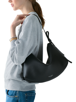 kate spade new york Loop Leather Slouchy Shoulder Bag - view 2, Black