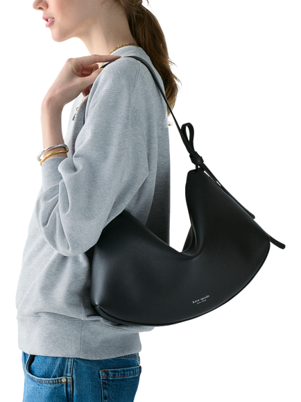 kate spade new york Loop Large Leather Slouchy Shoulder Bag - view 2, Black