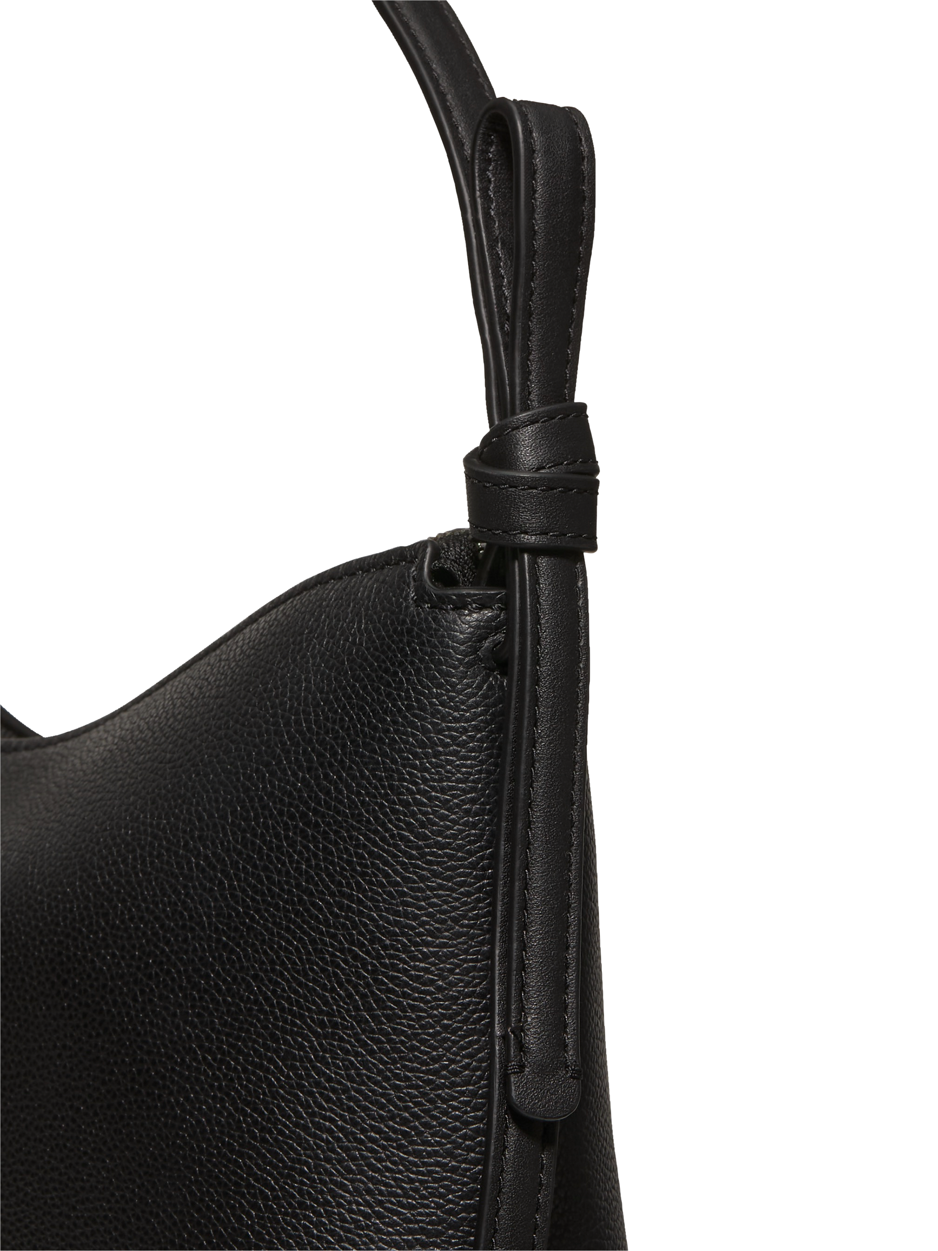 Product image 3 of 4, which shows kate spade new york Loop Leather Slouchy Shoulder Bag, Black